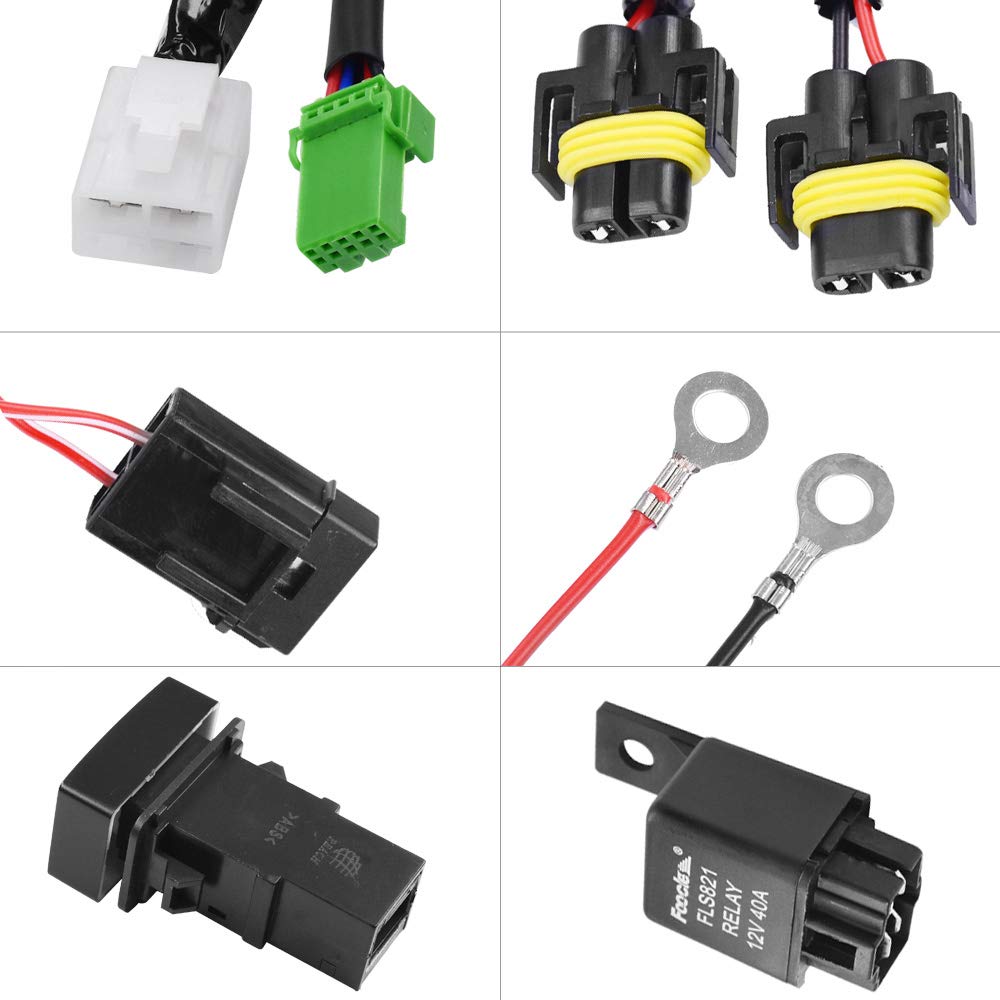 H11 880 881 H9 H8 Lámpara de luz antiniebla Arnés de cableado Conector de cable con relé de 40 A e interruptor de encendidoapagado Kits apto para