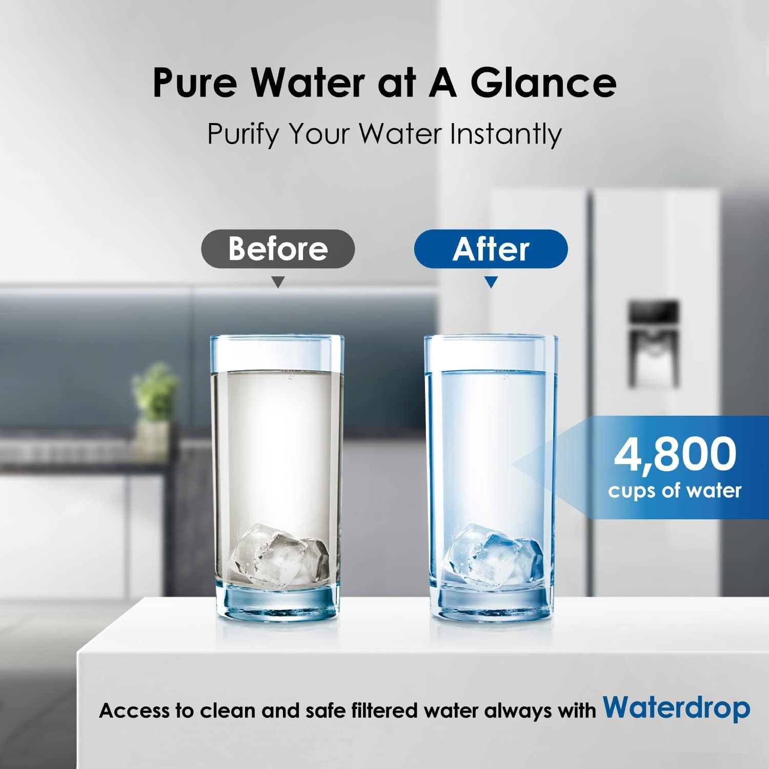 Waterdrop Plus 640565 – Filtro de agua para refrigerador Bosch 640565, certificado NSF 401, 53 y 42, 3 filtros