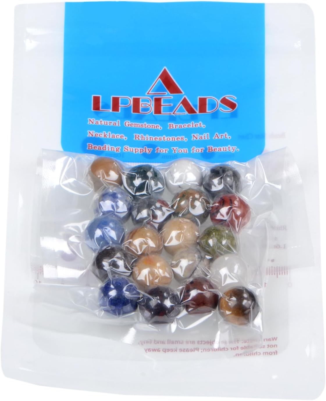 LPbeads Juego de 20 bolas de piedras preciosas naturales pulidas de 0.63 pulgadas (0.630 in)