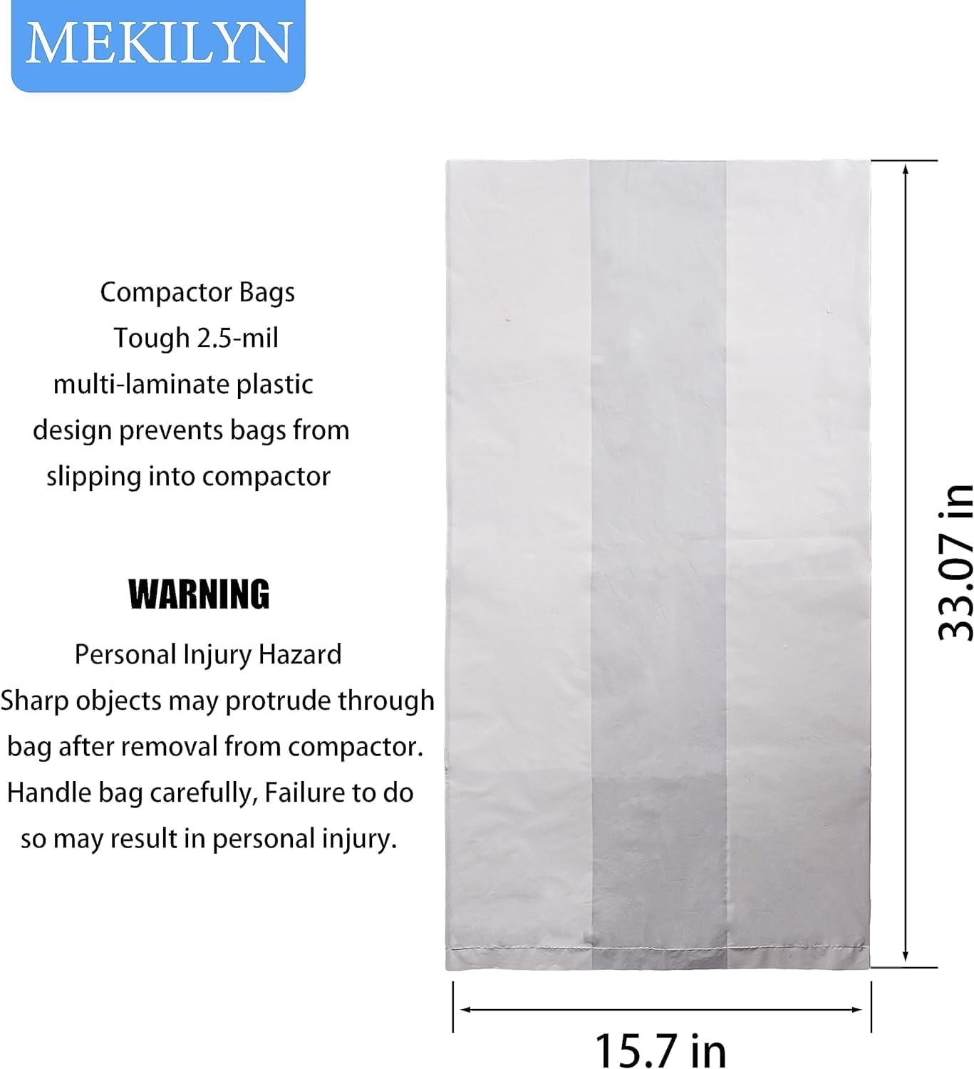 Paquete de 30 bolsas compactadoras de basura W10165293RB de 18 pulgadas compatibles con Whirlpool, Maytag, KitchenAid, Jenn-Air, Amana, Magic Chef,
