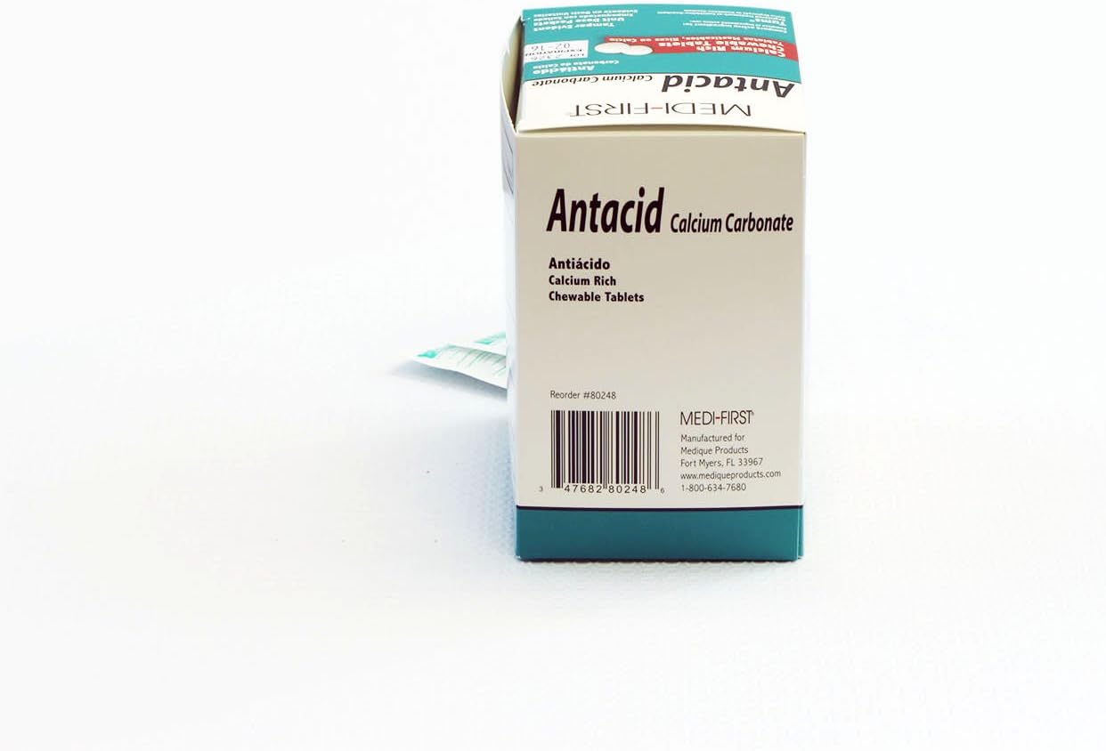 80248 Tabletas antiácidas masticables de menta, 2 unidades (paquete de 125)