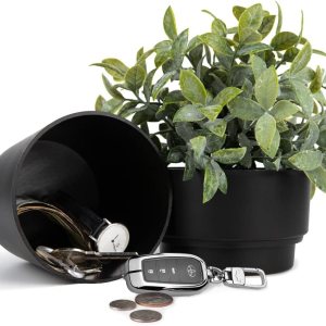 Maceta con compartimento oculto seguro y secreto, ocultador de llaves secretas, oculta una caja fuerte secreta para llaves (negro) Maceta con compartimento oculto seguro y secreto, ocultador de llaves secretas, oculta una caja fuerte secreta para llaves (negro)