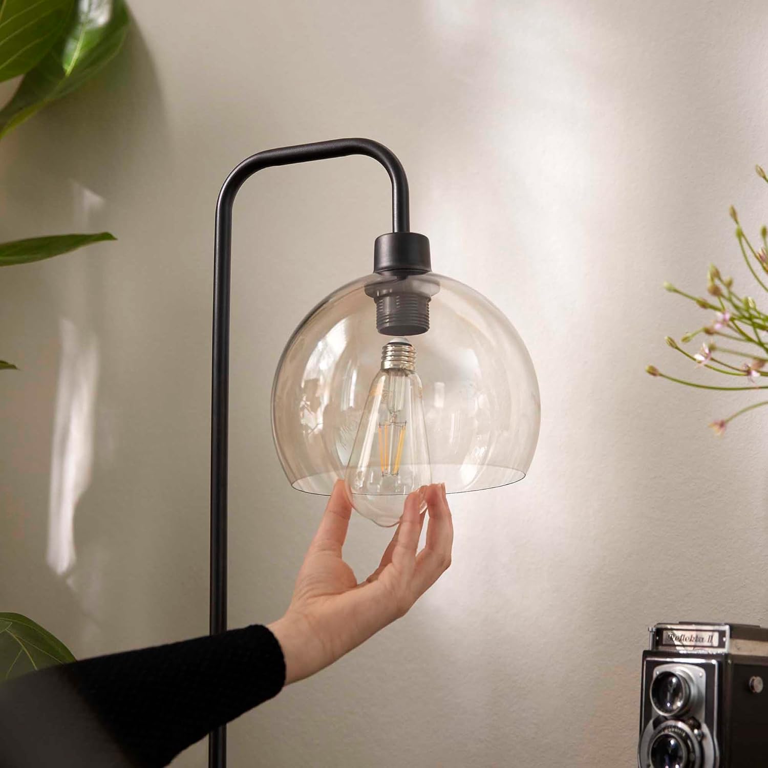 Philips LED Espiral transparente vintage sin parpadeo ST19 regulable, tecnología EyeComfort, 500 lúmenes, luz diurna (5000 K), 5.5 W  60 W,