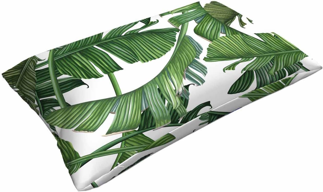 Funda de almohada con hojas de palma, jungla densa, funda de cojín decorativa para el hogar, rectangular, 20 x 30 pulgadas, fundas de almohada
