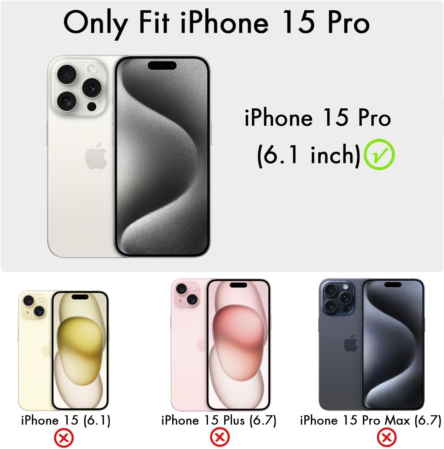 Funda compatible con iPhone 15 Pro de 6.1 pulgadas (versión 2023), bonito color neón brillante, con purpurina, delgada, delgada, a prueba de golpes,