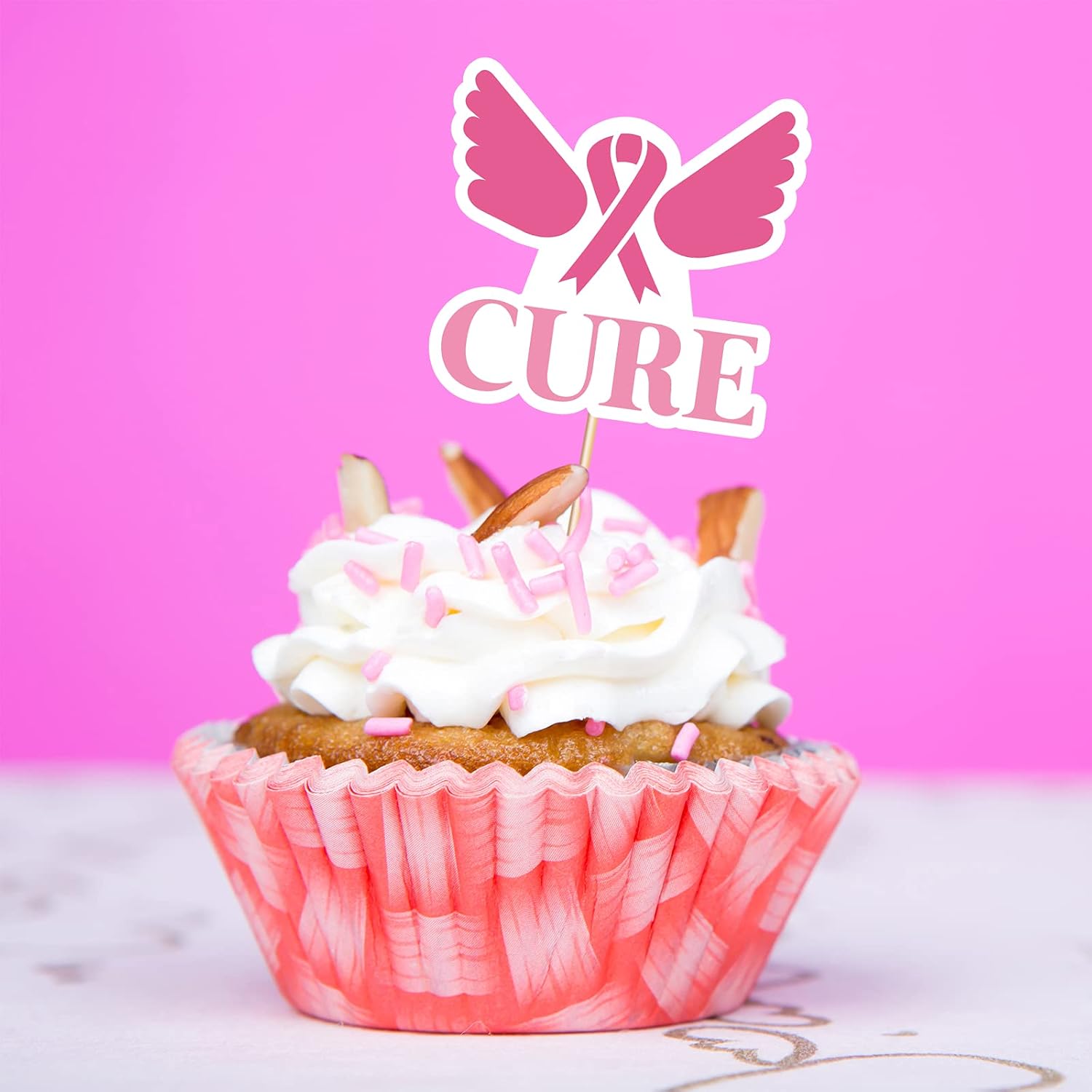 Selecciones de concienciación sobre el cáncer de mama, decoraciones de cinta rosa, palillos de dientes para cóctel, suministros para fiesta, 144