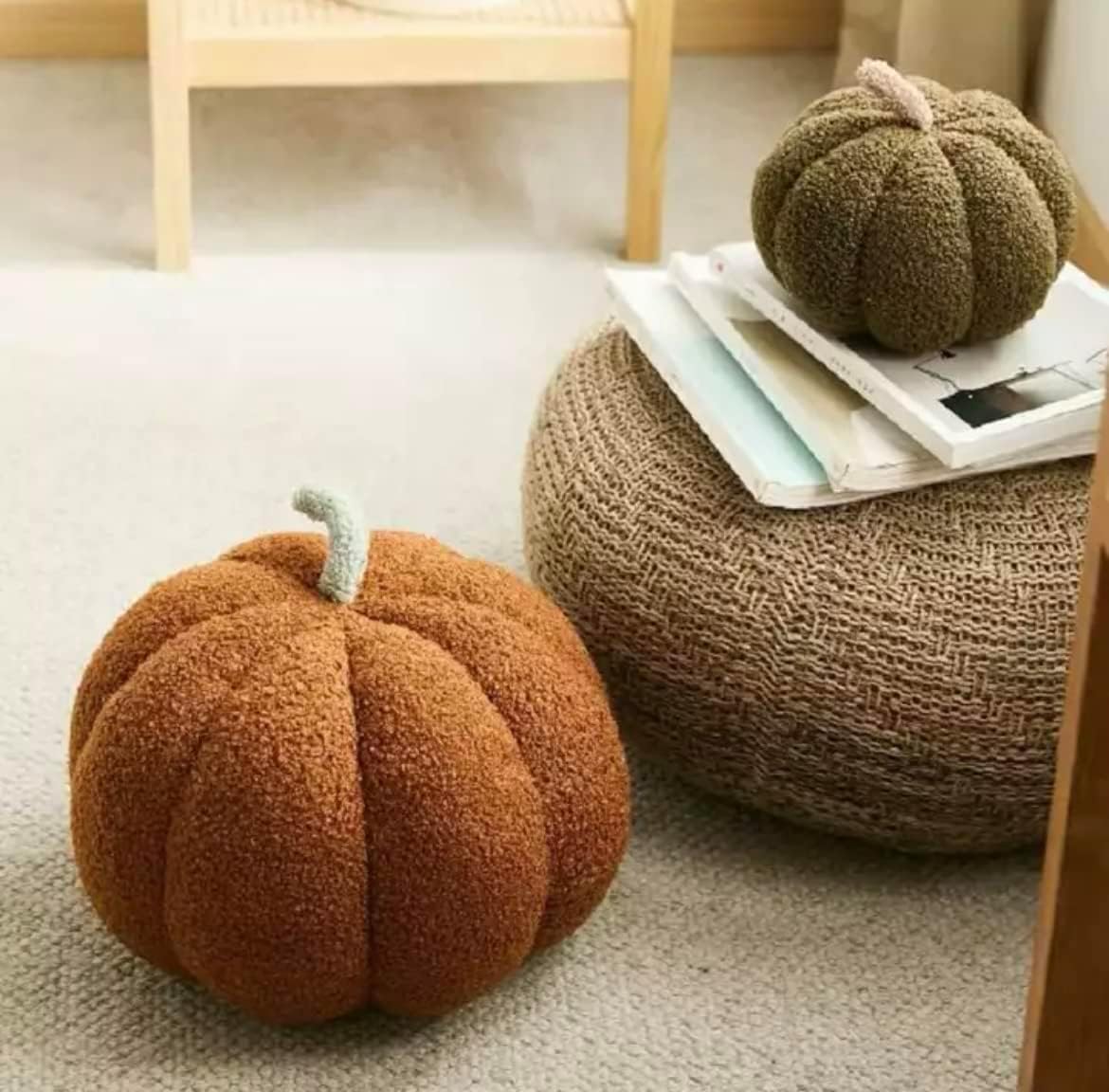 Almohada de calabaza, almohadas decorativas de calabaza, almohada en forma de calabaza en 3D, almohadas de Halloween para sofá, decoración de