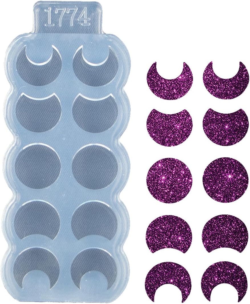 Moldes para aretes de forma redonda y forma de luna pequeña, molde de silicona para aretes de bricolaje, aretes de oreja, colgantes, manualidades de