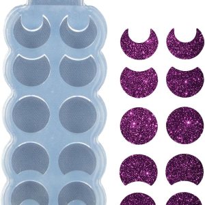Moldes para aretes de forma redonda y forma de luna pequeña, molde de silicona para aretes de bricolaje, aretes de oreja, colgantes, manualidades de Moldes para aretes de forma redonda y forma de luna pequeña, molde de silicona para aretes de bricolaje, aretes de oreja, colgantes, manualidades de