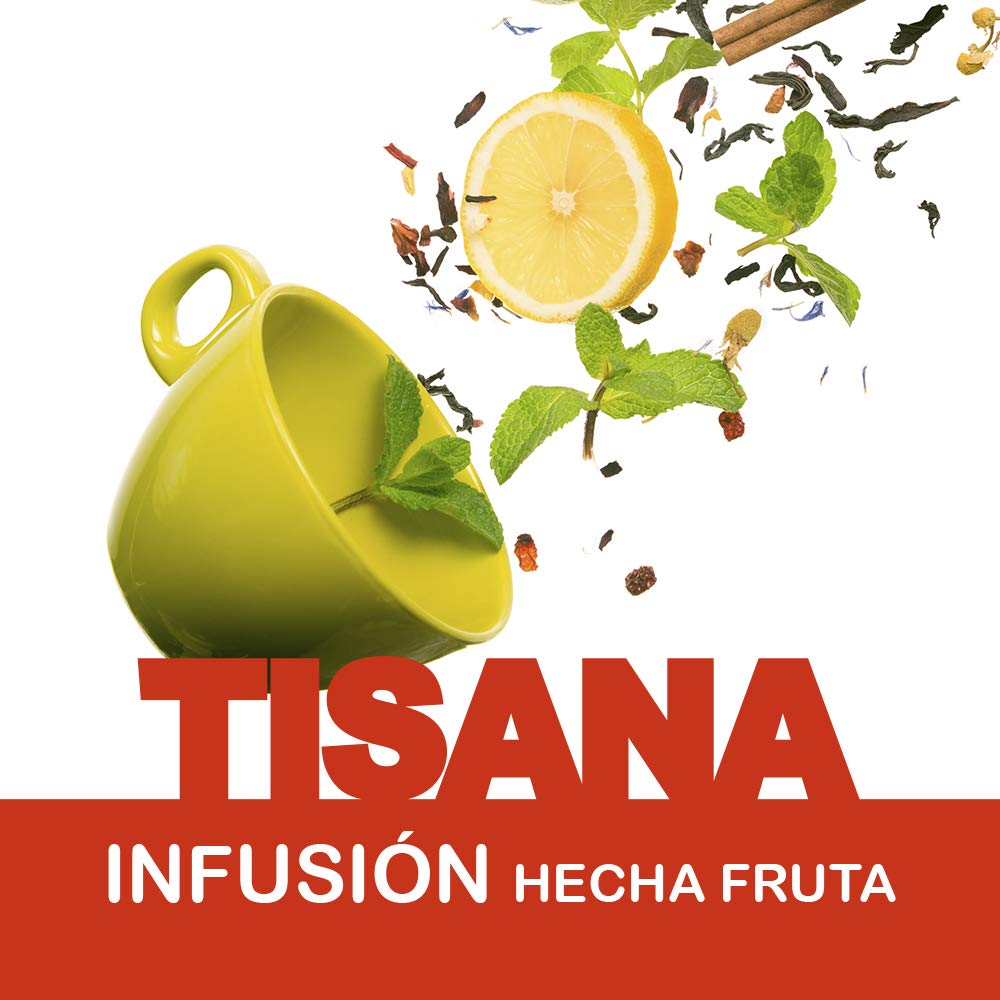Etrusca Comercial Tisana Infusión Frutal Manzana con Arándano, Sabor Fresco, 8.82 oz
