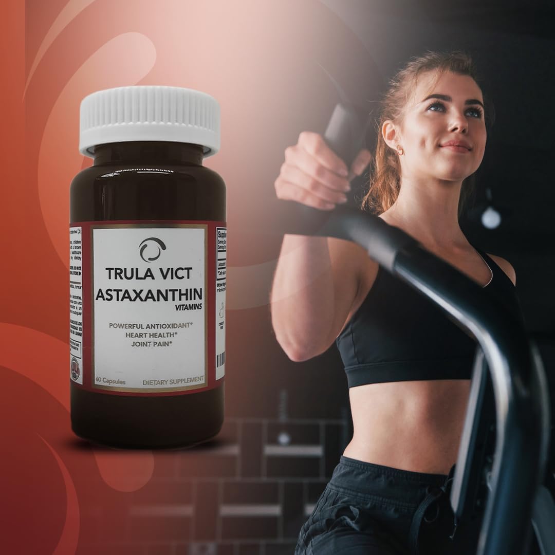 Cápsula de astaxantina, 50 mg 60 píldoras. Antioxidante premium – Suplemento de nutrición deportiva e inmunidad – Apoya la salud ocular, articular y