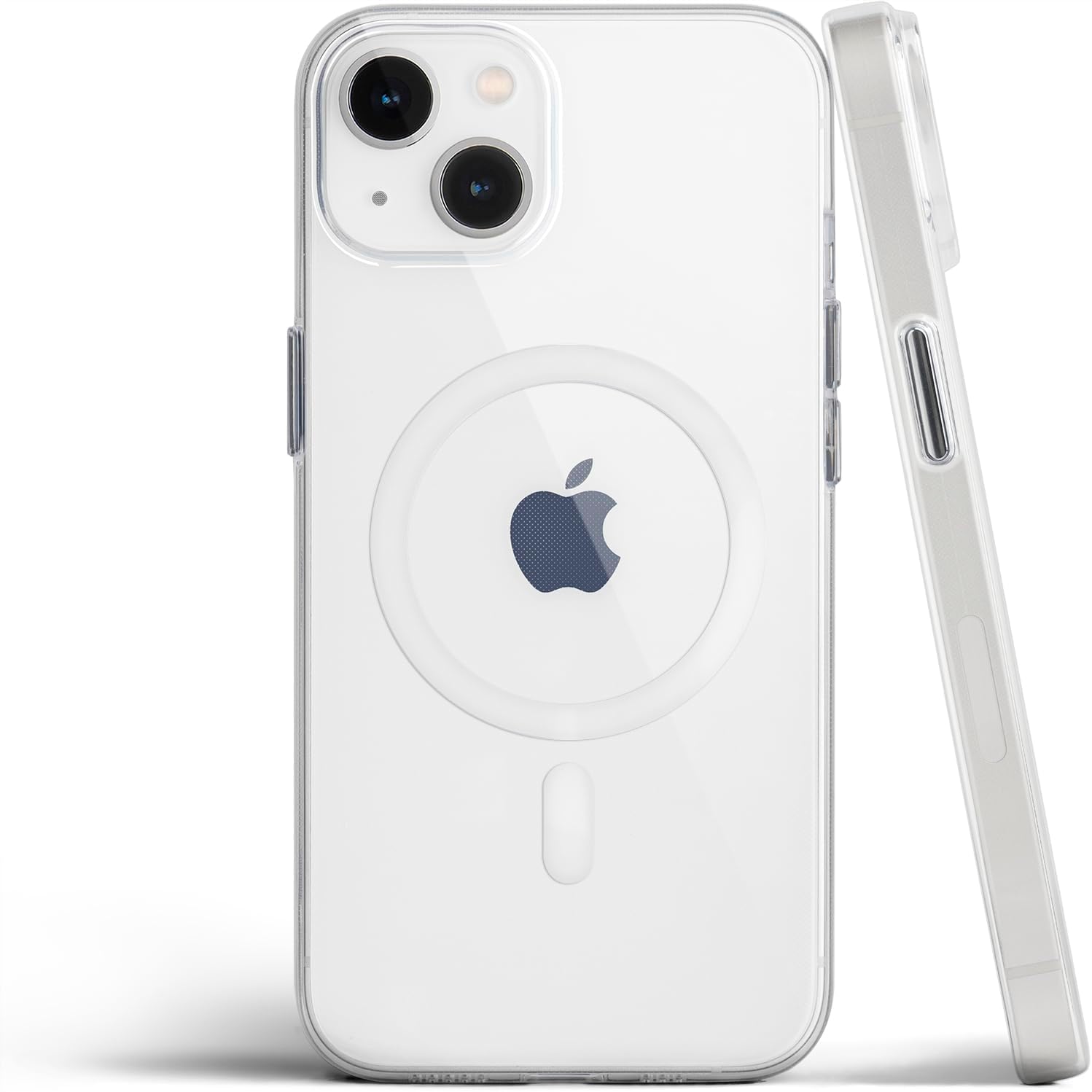 totallee Funda transparente para iPhone 15 con agarre extra, magnética delgada y magnética con imanes integrados (agarre transparente)
