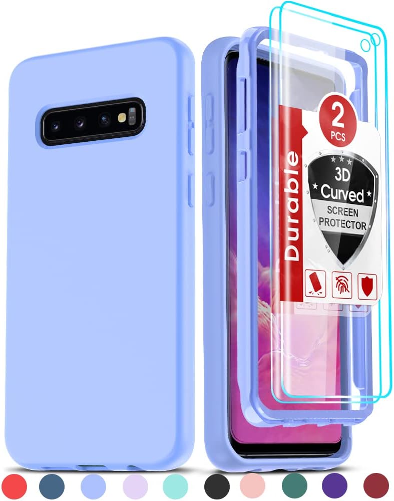 LeYi Funda para Samsung S10, Galaxy S10 de 6.1 pulgadas con 2 protectores de pantalla, funda protectora de silicona líquida suave a prueba de golpes