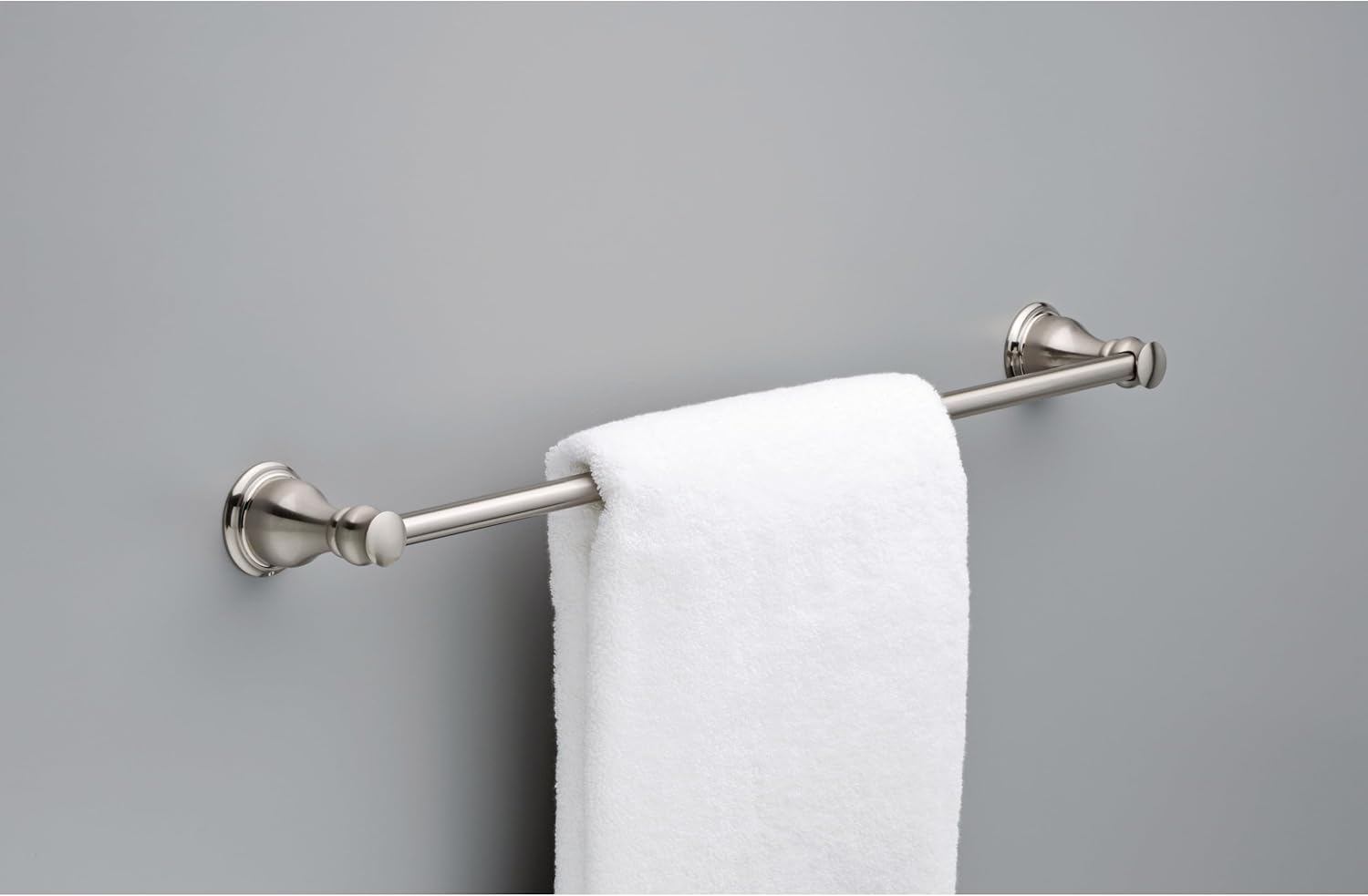 DELTA FAUCET Rubber Limited AUB24-SN Aubrey – Toallero de pared de 24 pulgadas, accesorios de baño en níquel cepillado