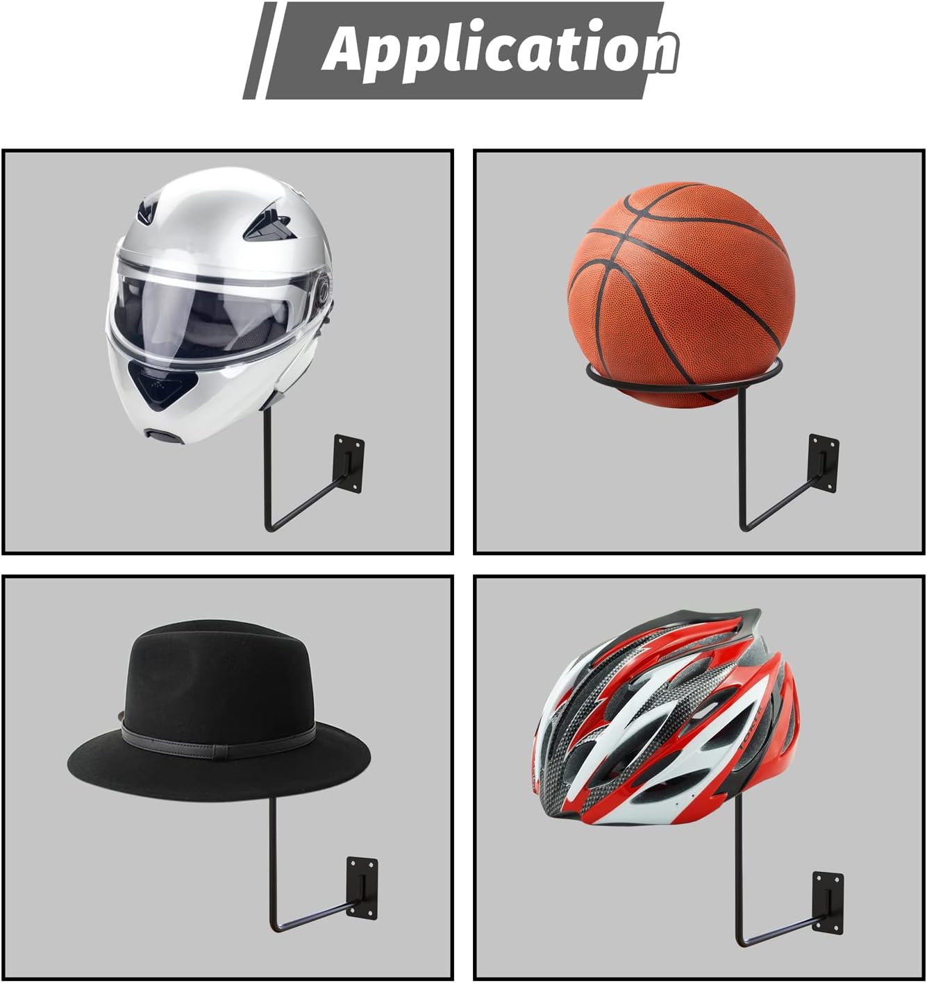 4 soportes para casco, gruesos y atrevidos, soporte de pared, soporte de metal para sombreros, organizador de pared, accesorios de motocicleta para