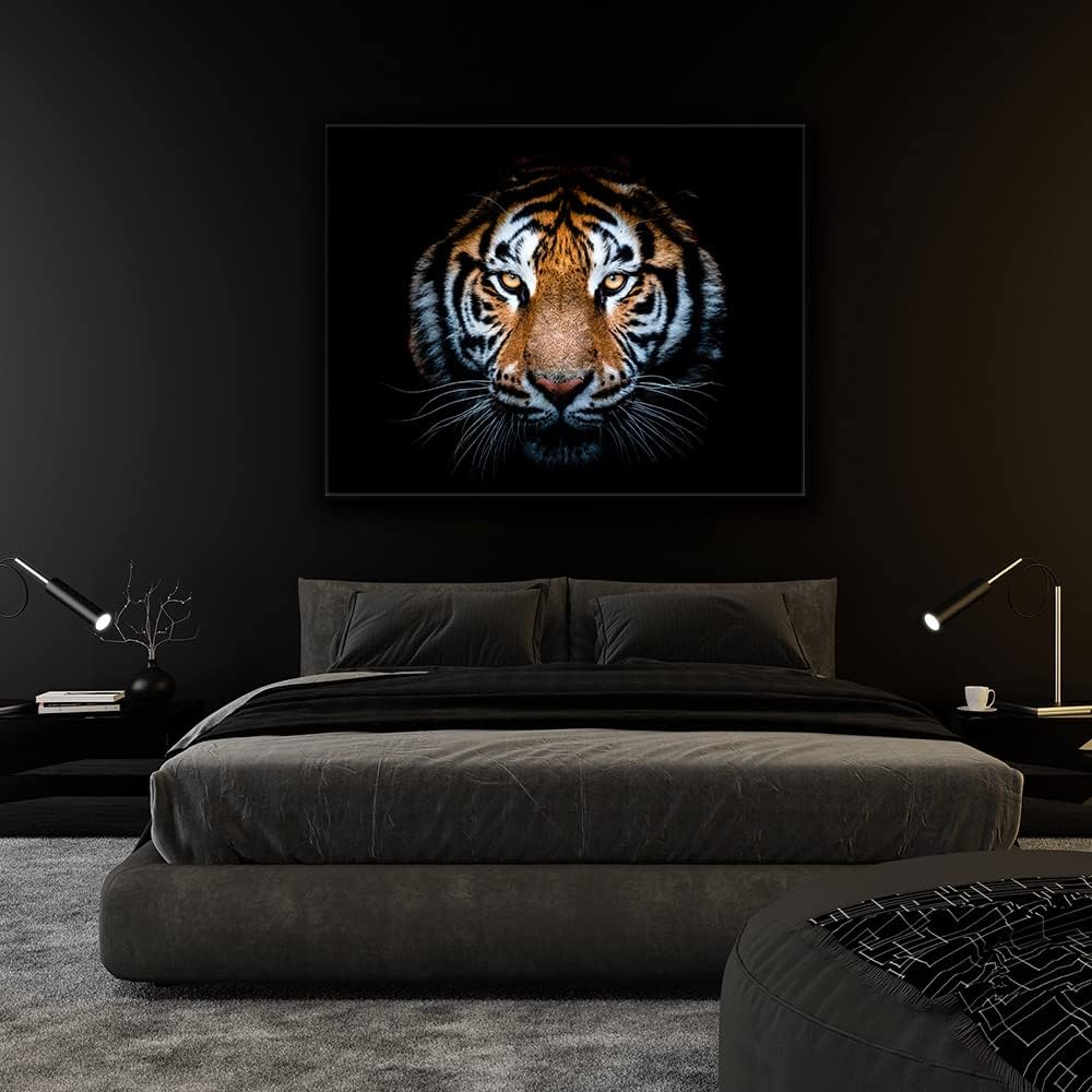 Impresión en lienzo de cabeza de tigre (36 x 48 x 1.25 pulgadas)
