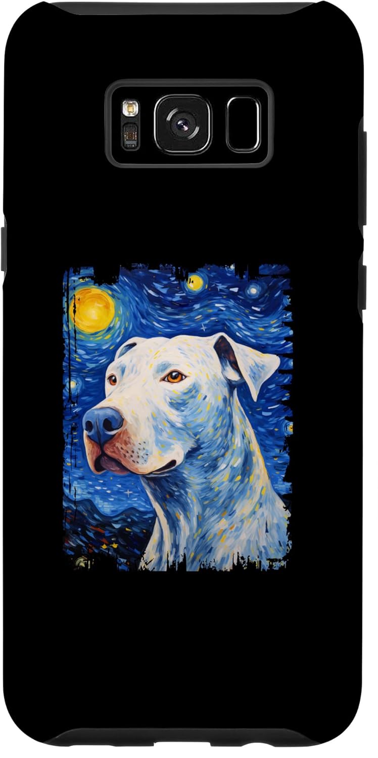 Galaxy S8+ Dogo Argentino Dog Starry Night Painting Dog Mom Dad Case