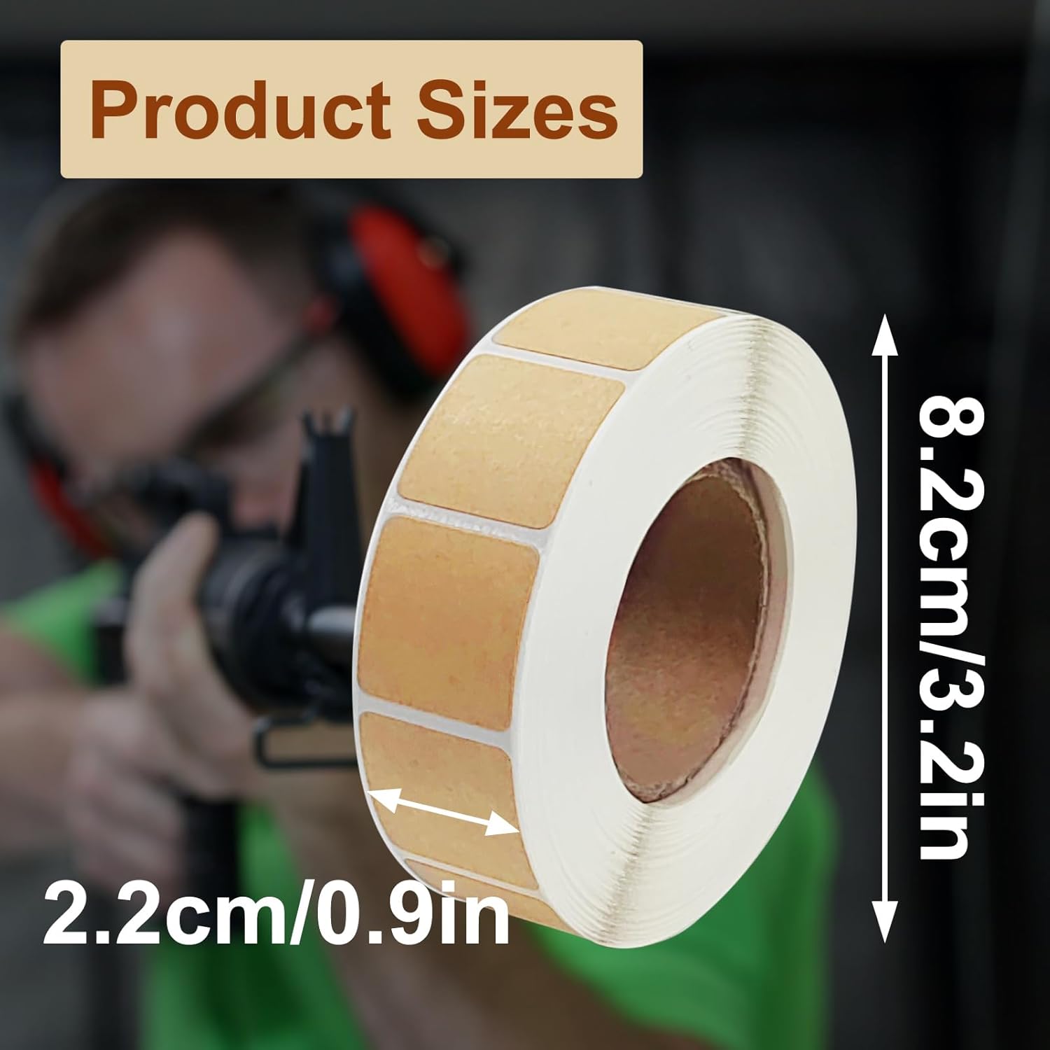 4 rollos de calcomanías autoadhesivas de blanco de papel kraft de 0.85 pulgadas, 4000 unidades de etiquetas para tiro con arco y práctica de campo