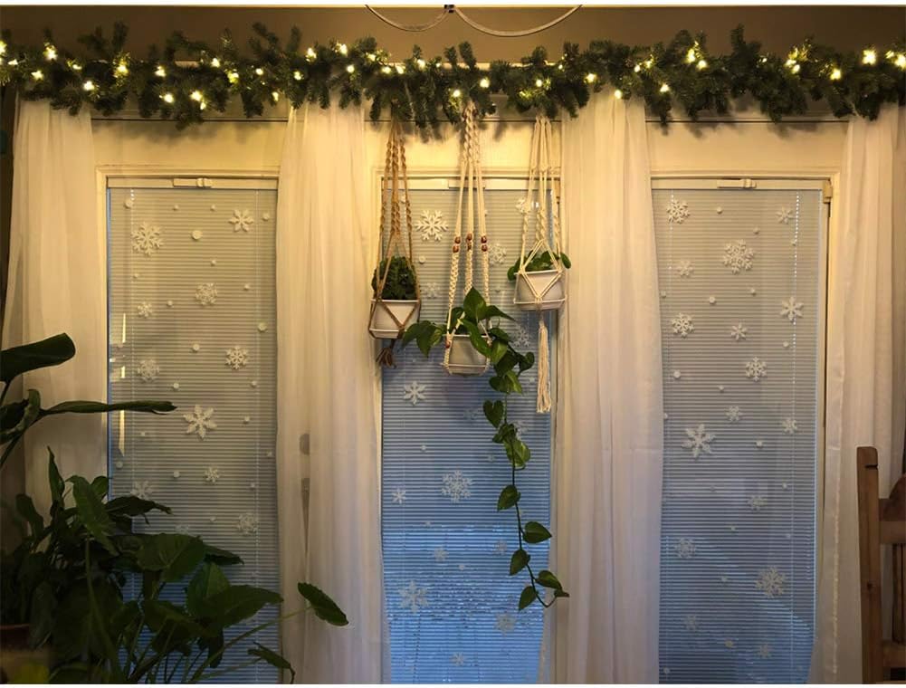 180 calcomanías de Navidad de copos de nieve blancos, calcomanías de Navidad para ventanas de vidrio, adornos de Navidad de invierno del país de las