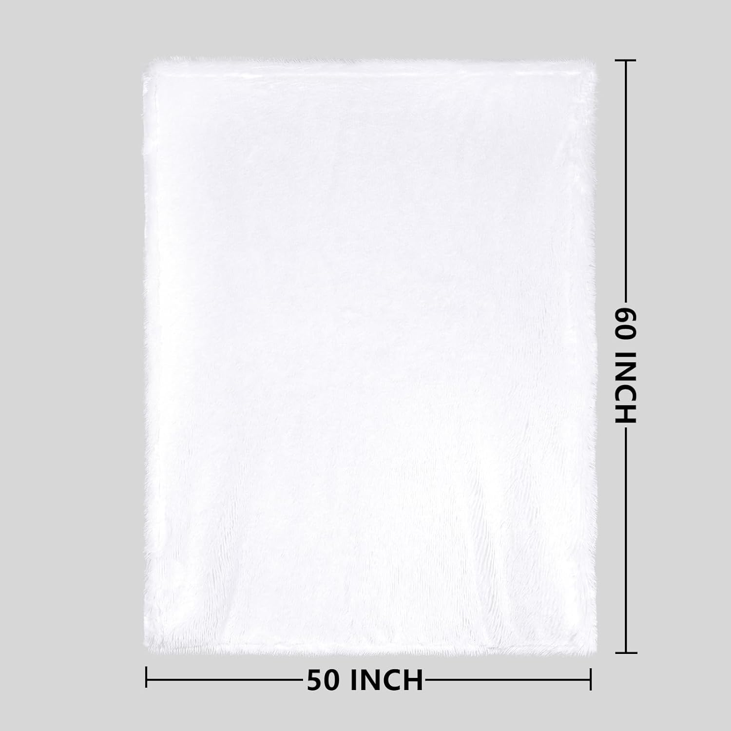 ASPMIZ Manta de piel sintética de 50 x 60 pulgadas, manta de doble cara, ligera, de pelo largo, peludo, de vellón, acogedora manta de felpa lavable