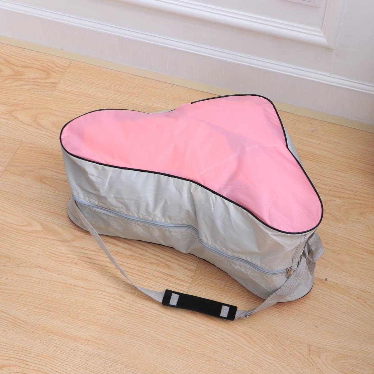 LIOOBO Bolsa unisex para patinaje sobre hielo, bolsa de tela de malla, bolsa de hombro triangular para patines en línea, color rosa