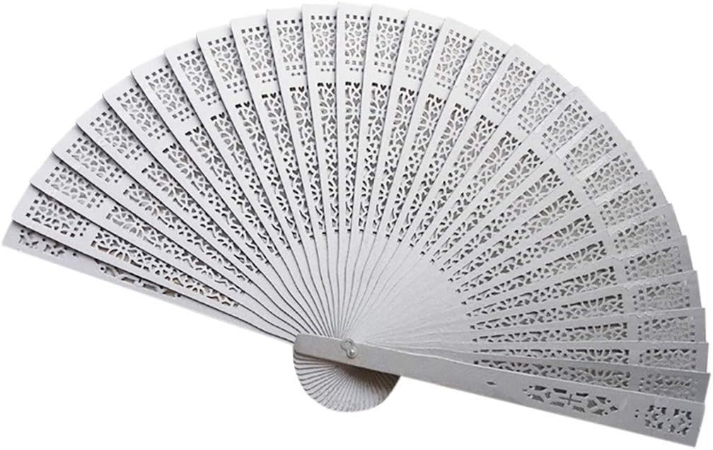 SOOTOP Abanicos plegables de mano de seda plegados ventilador de bambú oriental hecho a mano DIY decoración de pared mujeres hombre baile