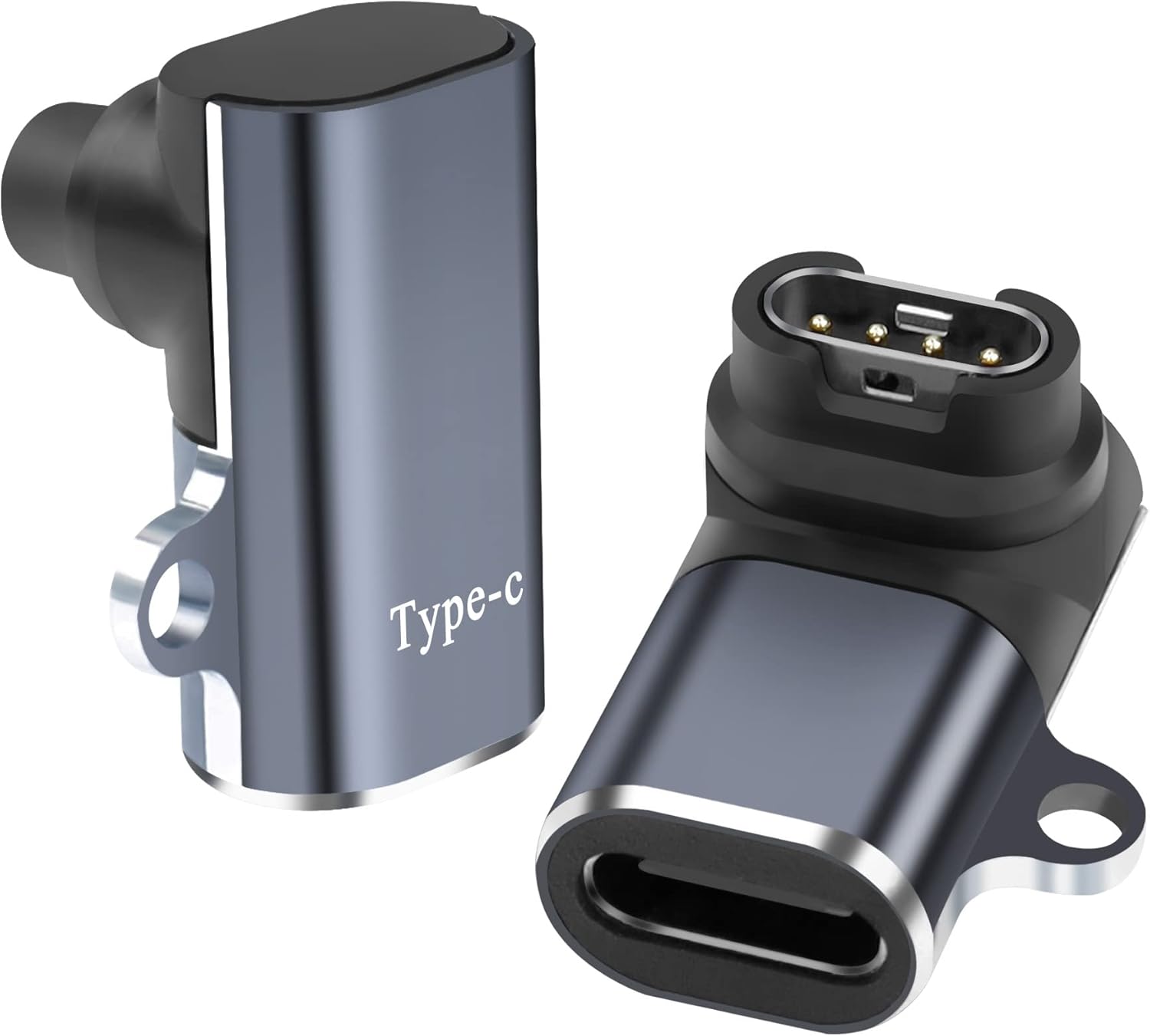 QIANRENON Conector adaptador de ángulo de 90 para reloj Garmin USB C, tipo C a Garmin, acoplador convertidor de ángulo recto de carga, para reloj
