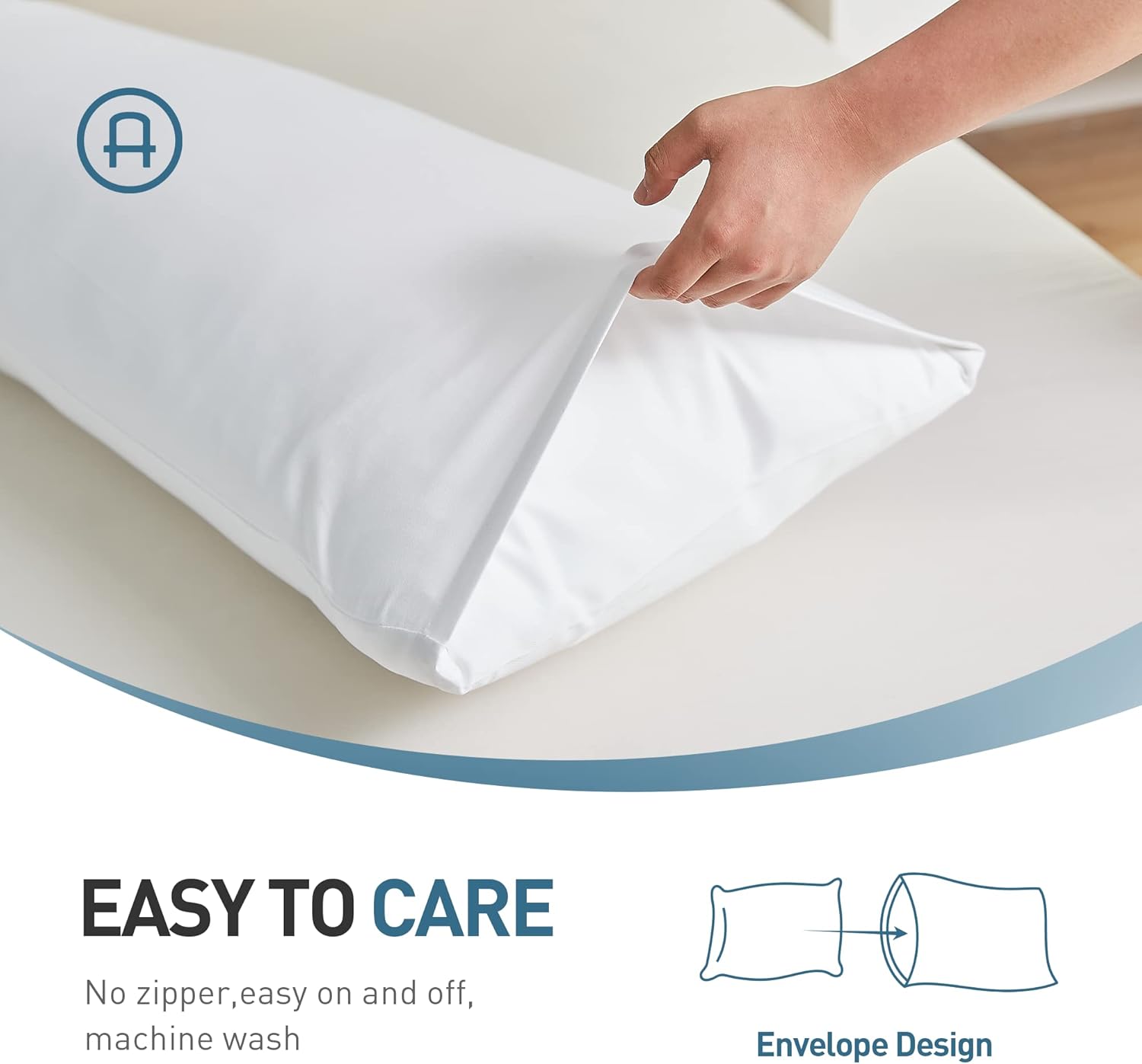 Acanva Almohada corporal esponjosa para adultos y embarazo, suave y larga almohada completa para dormir de lado