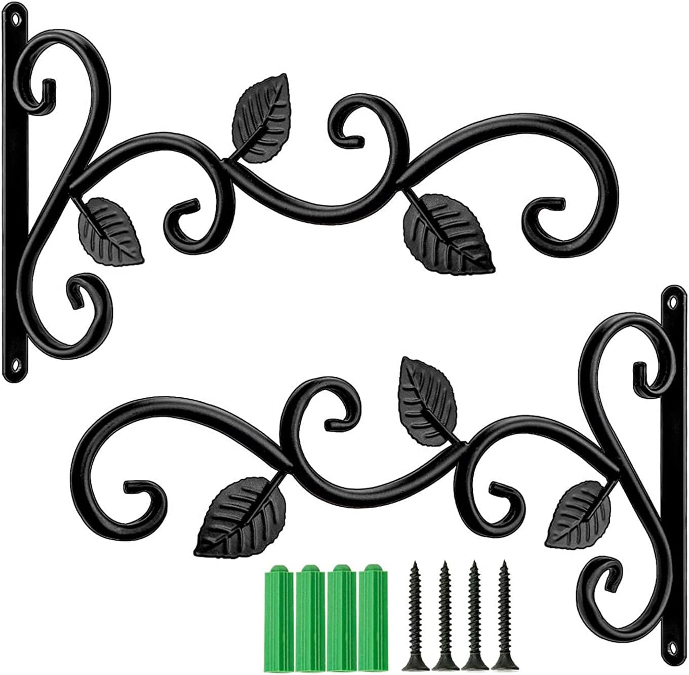 Paquete de 2 ganchos para plantas para decoración de interiores y exteriores, ganchos de pared para colgar soportes de plantas, ganchos para