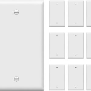 ENERLITES 8801-W-10 unidades, 10 unidades, color blanco, para placa de pared, acabado brillante, tamaño estándar de 1 banda, 4.50 x 2.76 pulgadas, ENERLITES 8801-W-10 unidades, 10 unidades, color blanco, para placa de pared, acabado brillante, tamaño estándar de 1 banda, 4.50 x 2.76 pulgadas,