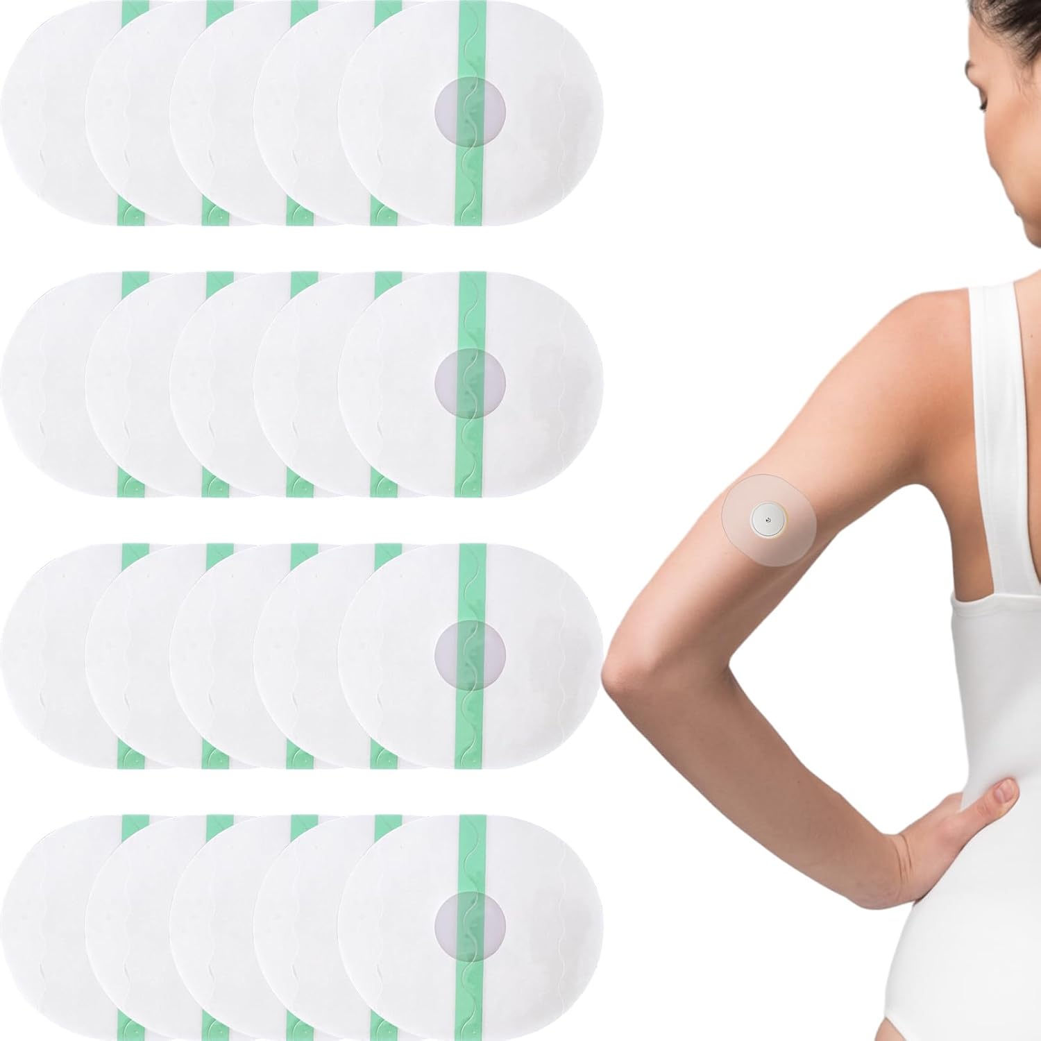 Freestyle – Fundas para sensor libre 12, impermeables, parches adhesivos precortados CGM cinta adhesiva para ducha fuerte para larga estancia,