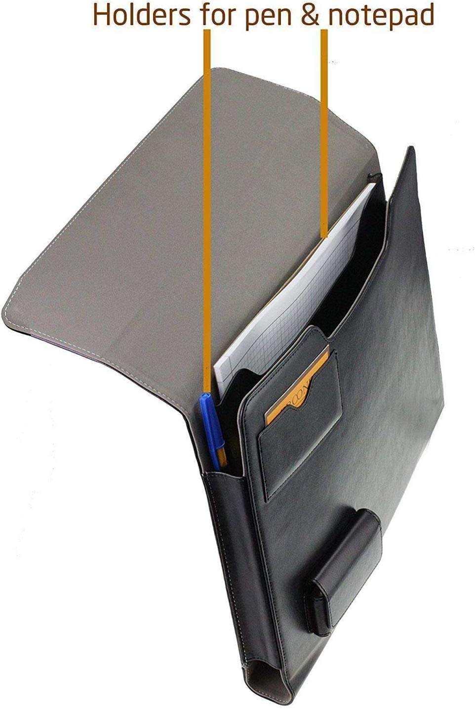 Broonel Black Leather Folio Case – Compatible with CHUWI AeroBook Notebook Ultrabook 13.3 Inch