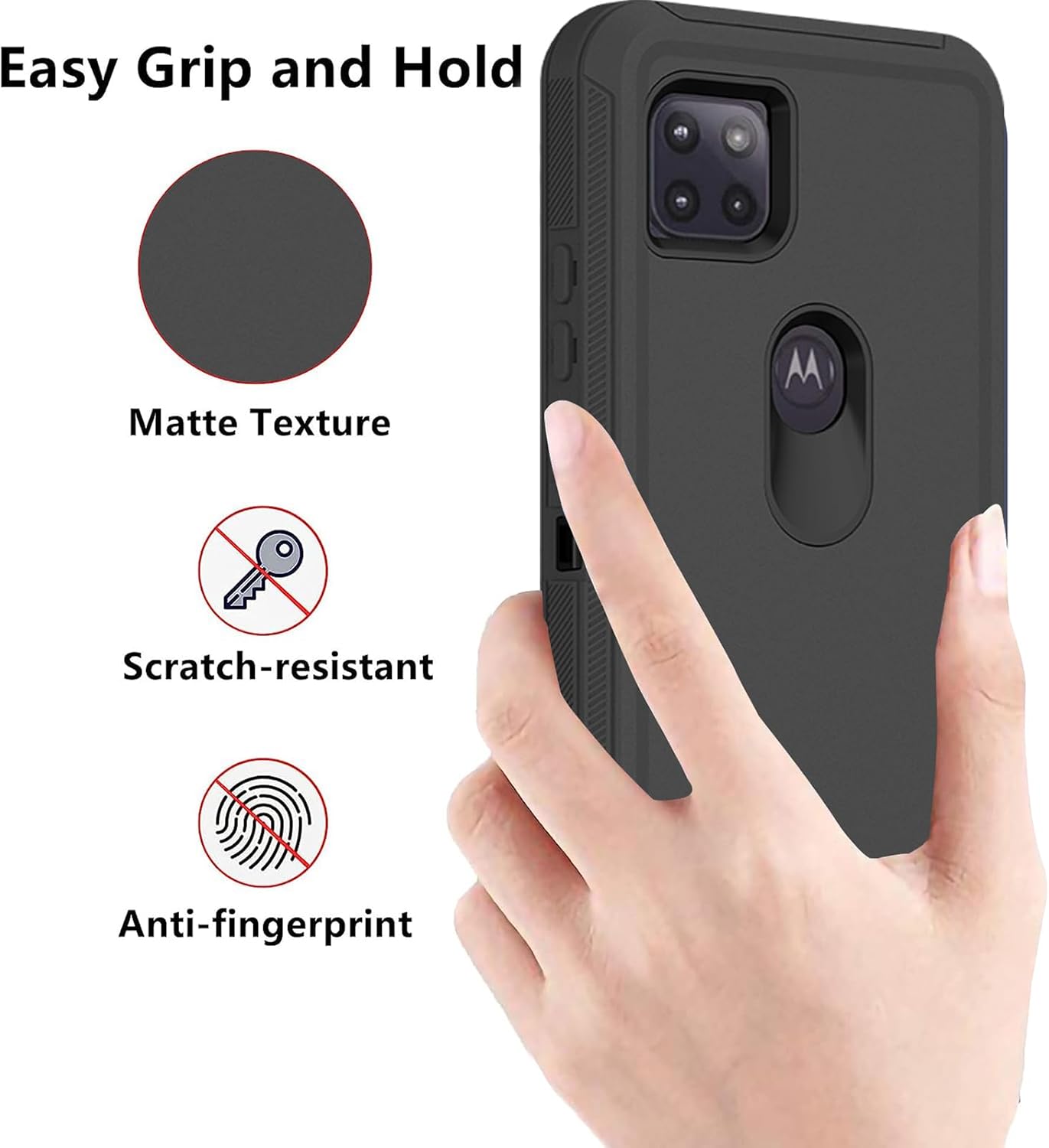 Funda para Motorola Moto One 5G Ace, Defender Case Soft TPU Hard PC Heavy Duty a prueba de golpes a prueba de polvo 3 en 1 cubierta de teléfono para