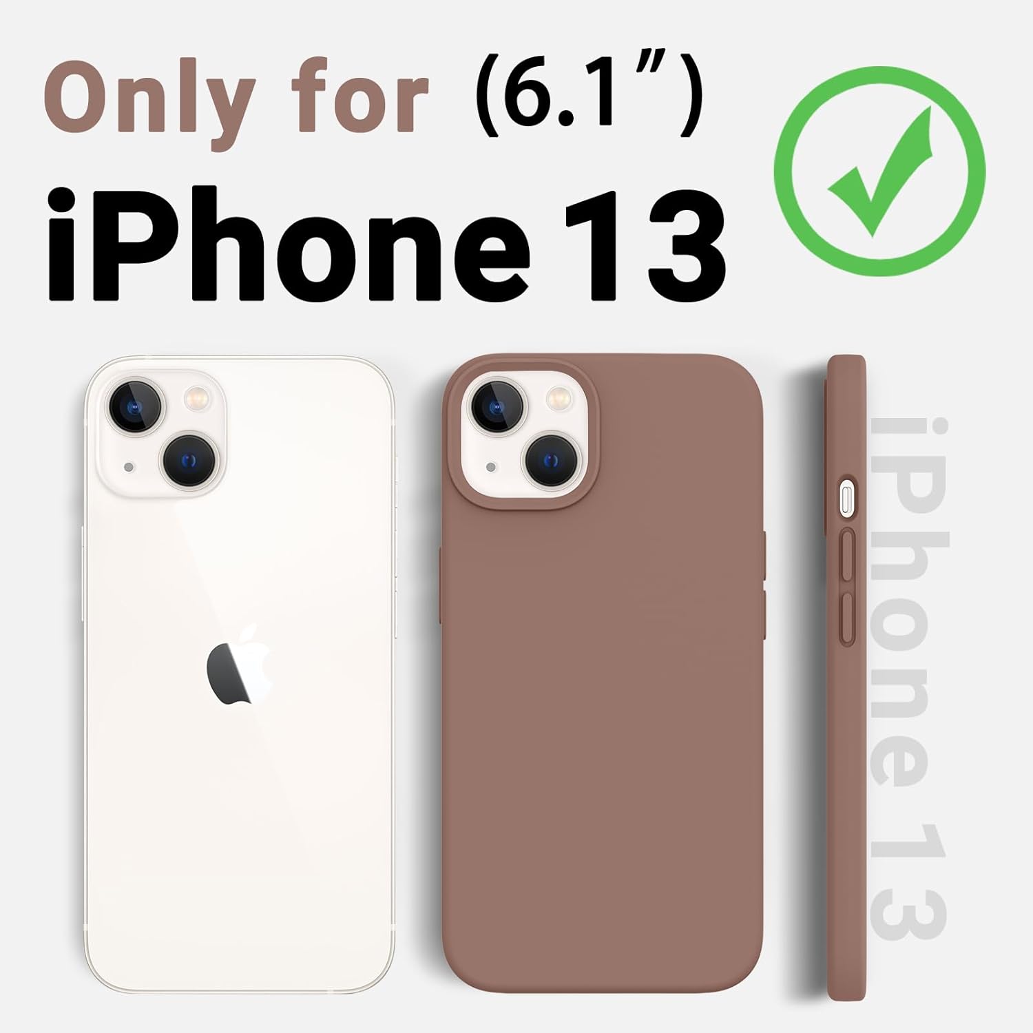 AOTESIER Funda compatible con iPhone 13, Serie Slim de silicona Funda protectora de cuerpo completo a prueba de golpes con forro de microfibra suave