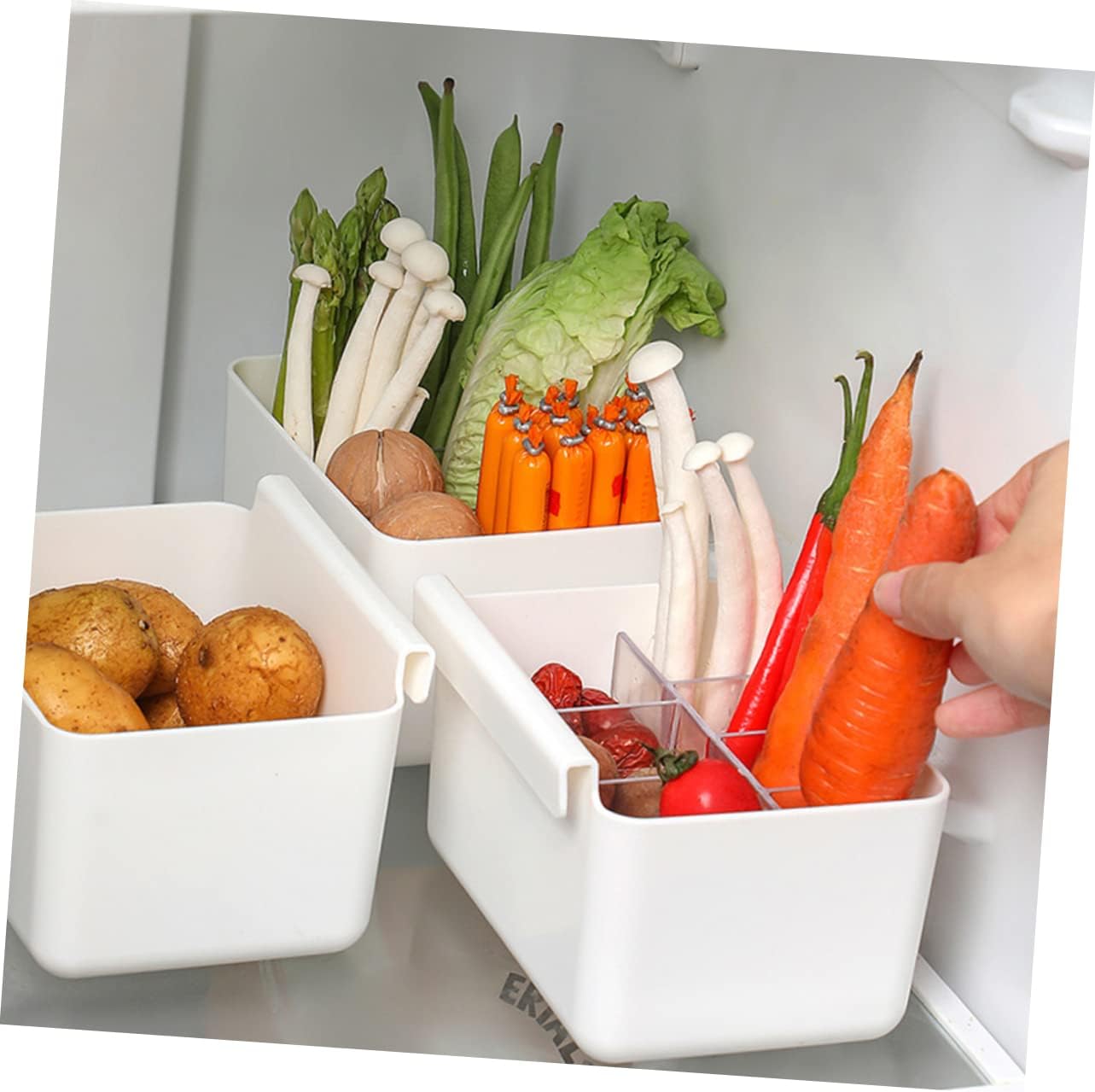 Organizador de caja para nevera, organizador de puerta de refrigerador, estante de almacenamiento de cocina, organizador y almacenamiento de tamaño