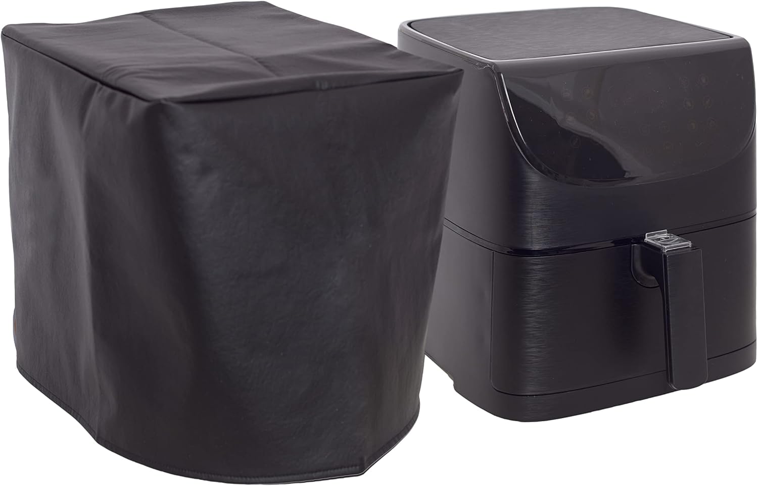 The Perfect Dust Cover – Funda acolchada negra compatible con la freidora de aire inteligente Cosori CS158AF de 5.8 cuartos de galón, doble costura