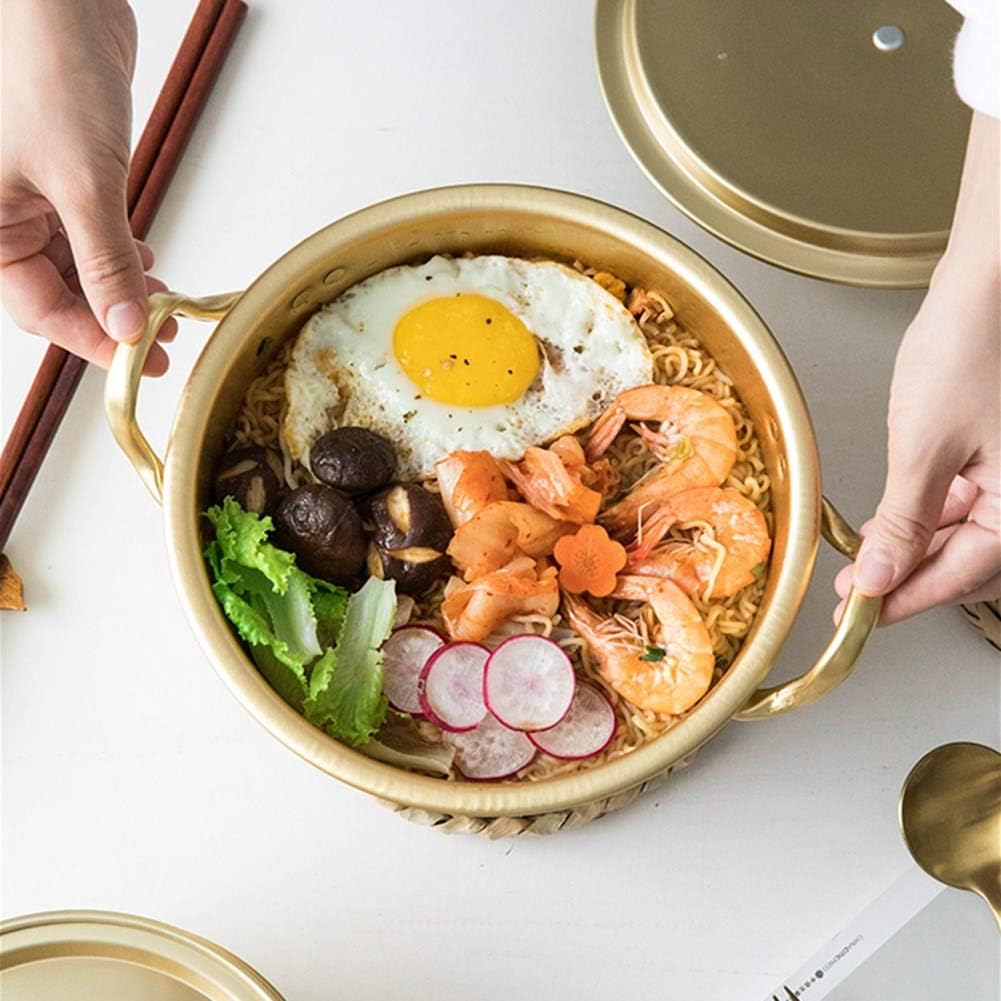 Olla de aluminio amarilla Corea del Sur Fideos Estirados Pot Fideos Instantáneos Super popular Cooker-7.9inch