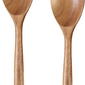 2 cucharas de madera de acacia para cocinar, cucharas de cocina de acabado liso de 12 pulgadas, cucharas de madera de agarre cómodo para cocinar, 2 cucharas de madera de acacia para cocinar, cucharas de cocina de acabado liso de 12 pulgadas, cucharas de madera de agarre cómodo para cocinar,