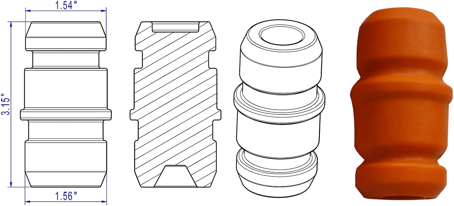 Tope de tope delantero, parachoques de suspensión superior para Cherokee XJ 1984-2001 (1 par)