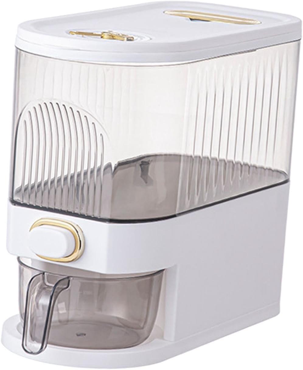 Dispensador de arroz, recipiente de arroz sellado, dispensador de alimentos, contenedor de almacenamiento de alimentos para alimentos secos,