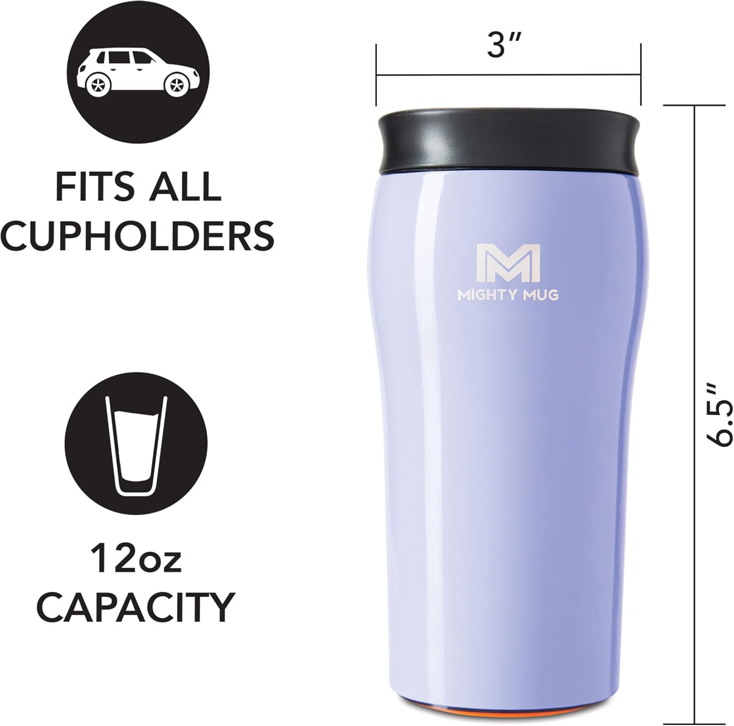 Mighty Mug La taza Untippable  Agarres cuando se golpea, levanta para sorbos  Vaso aislado de acero inoxidable  Apto para portavasos  Regalos para