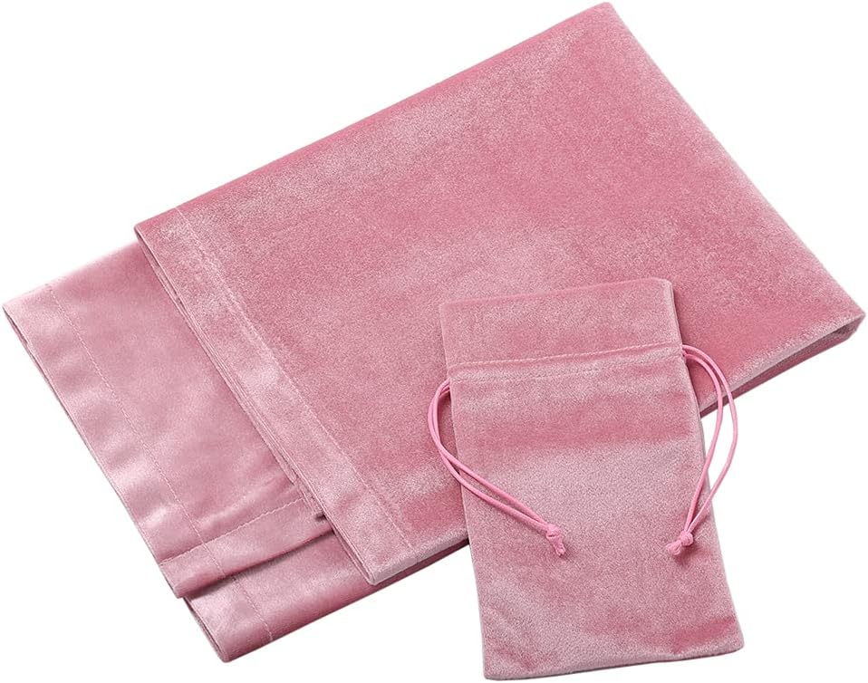 BLESSUME Wizard Velvet Tarot – Mantel y bolsa de tarot cuadrado azul (rosa)