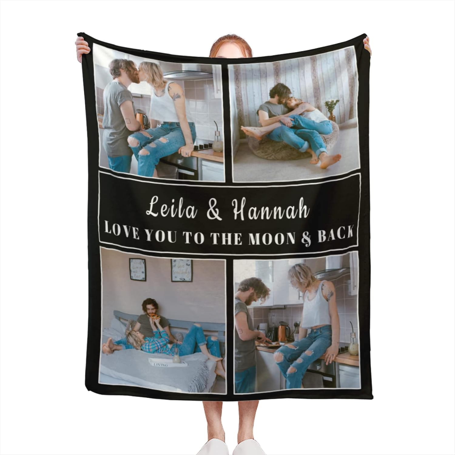 Mantas personalizadas con fotos, manta personalizada de franela de collage de fotos para parejas, esposa, marido, novio, novia, regalo