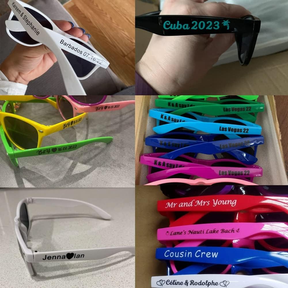 Gafas de sol personalizadas para fiesta de boda a granel, regalos para invitados, destino, boda, soltero personalizado