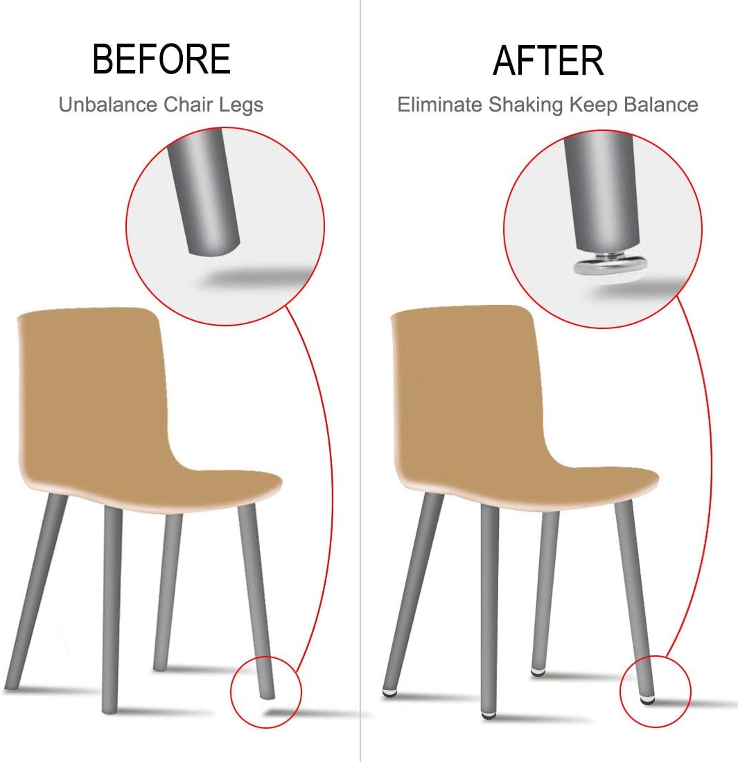 uxcell M8 x 0.984 x 1.181 in Tornillo en muebles Pies niveladores antideslizantes Protector de piso Nivelador ajustable para silla Pierna de máquina