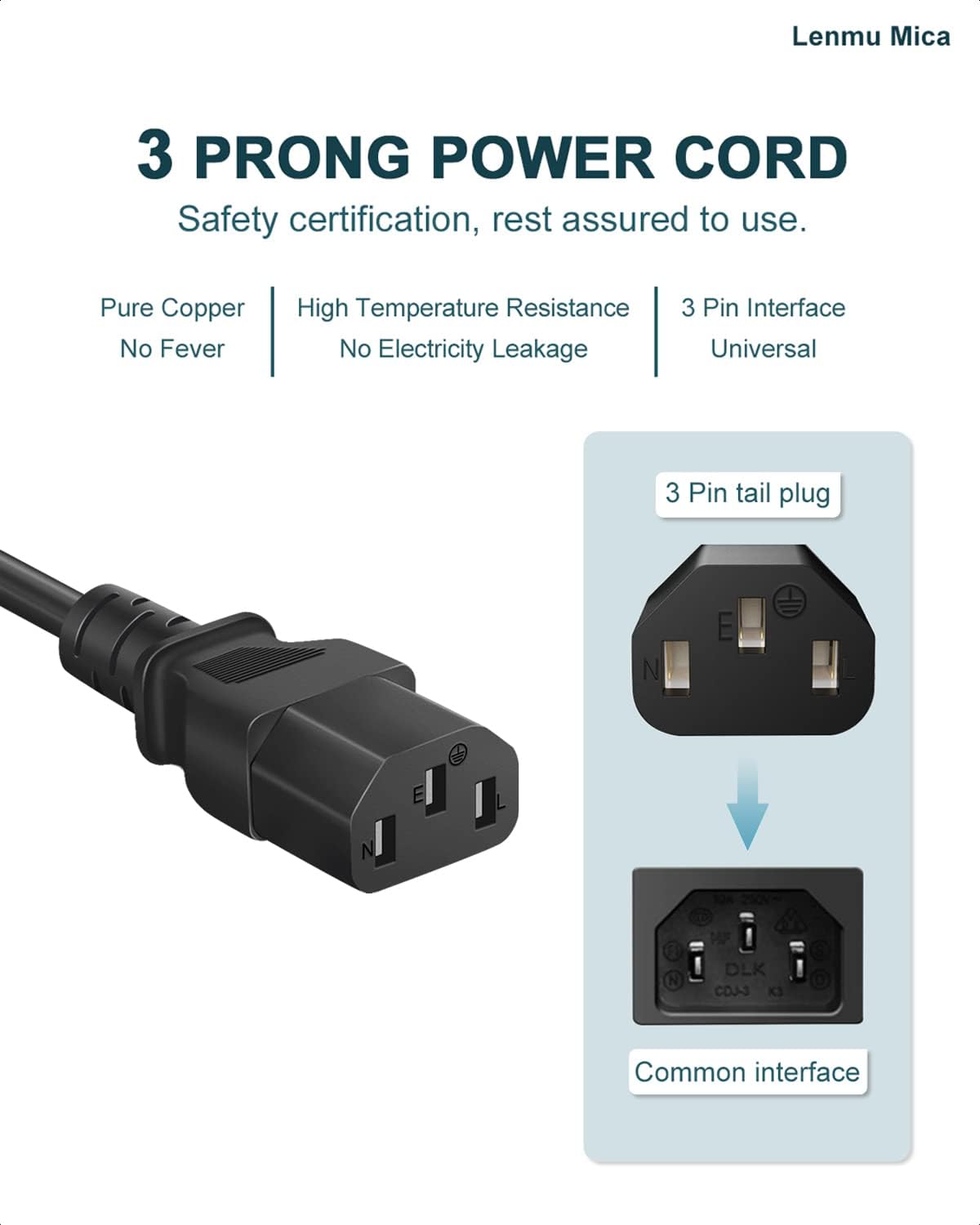 Cable de alimentación amplificador de 3 clavijas de repuesto para ION Pathfinder 2 3 4 altavoz musical Peavey Vox guitarra amplificador iPA76C
