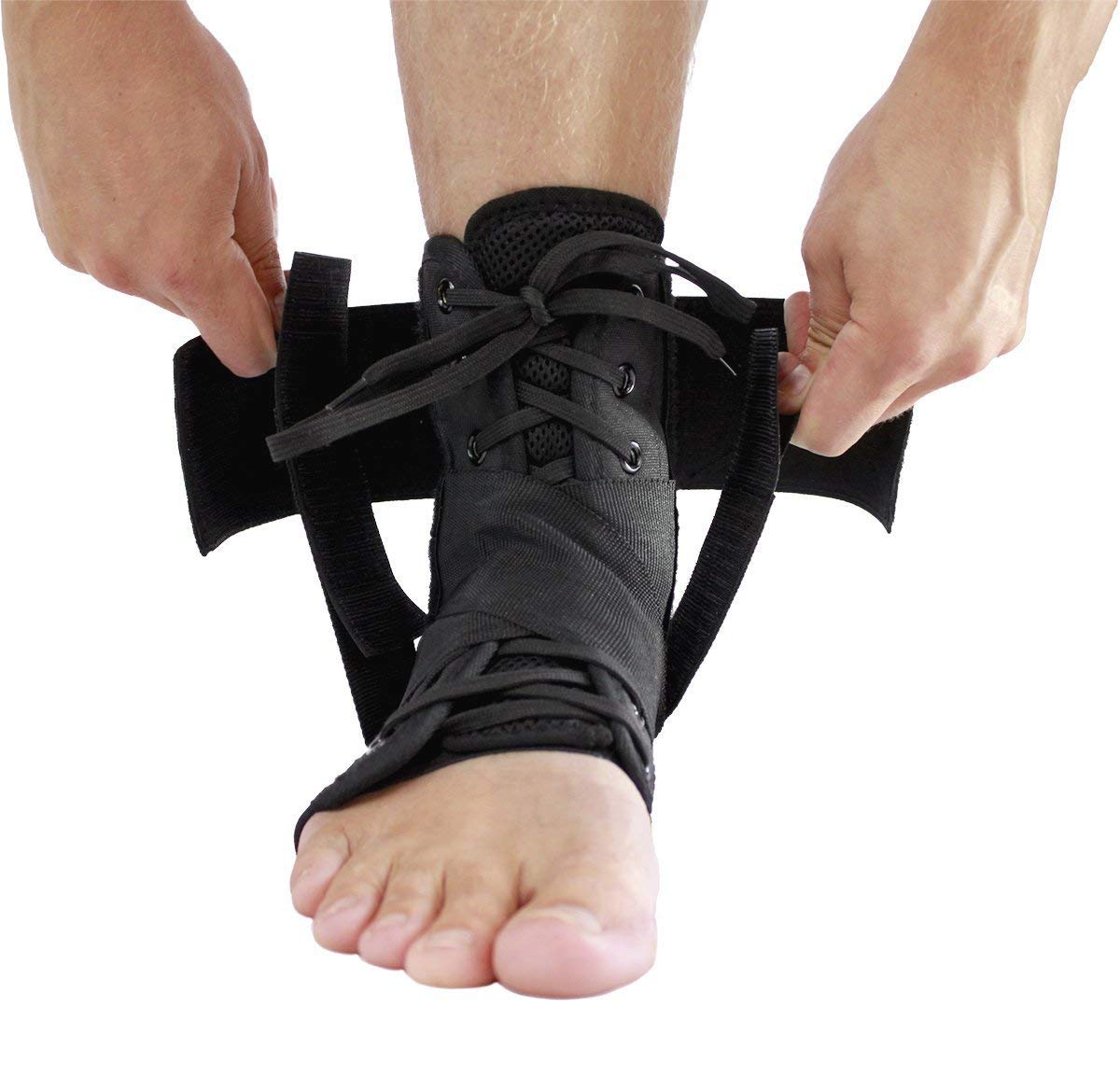 Tobillera estabilizadora de encaje, para mujeres y hombres, transpirable, ajustable, soporte de pie para deporte, esguince de tobillo, recuperación