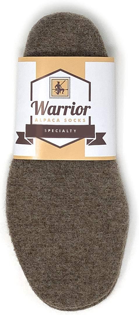 Warrior Alpaca Socks – Plantillas y forros de fieltro 100% lana de alpaca para zapatos y botas, 1 par – Mantente calientefresco naturalmente – Corta