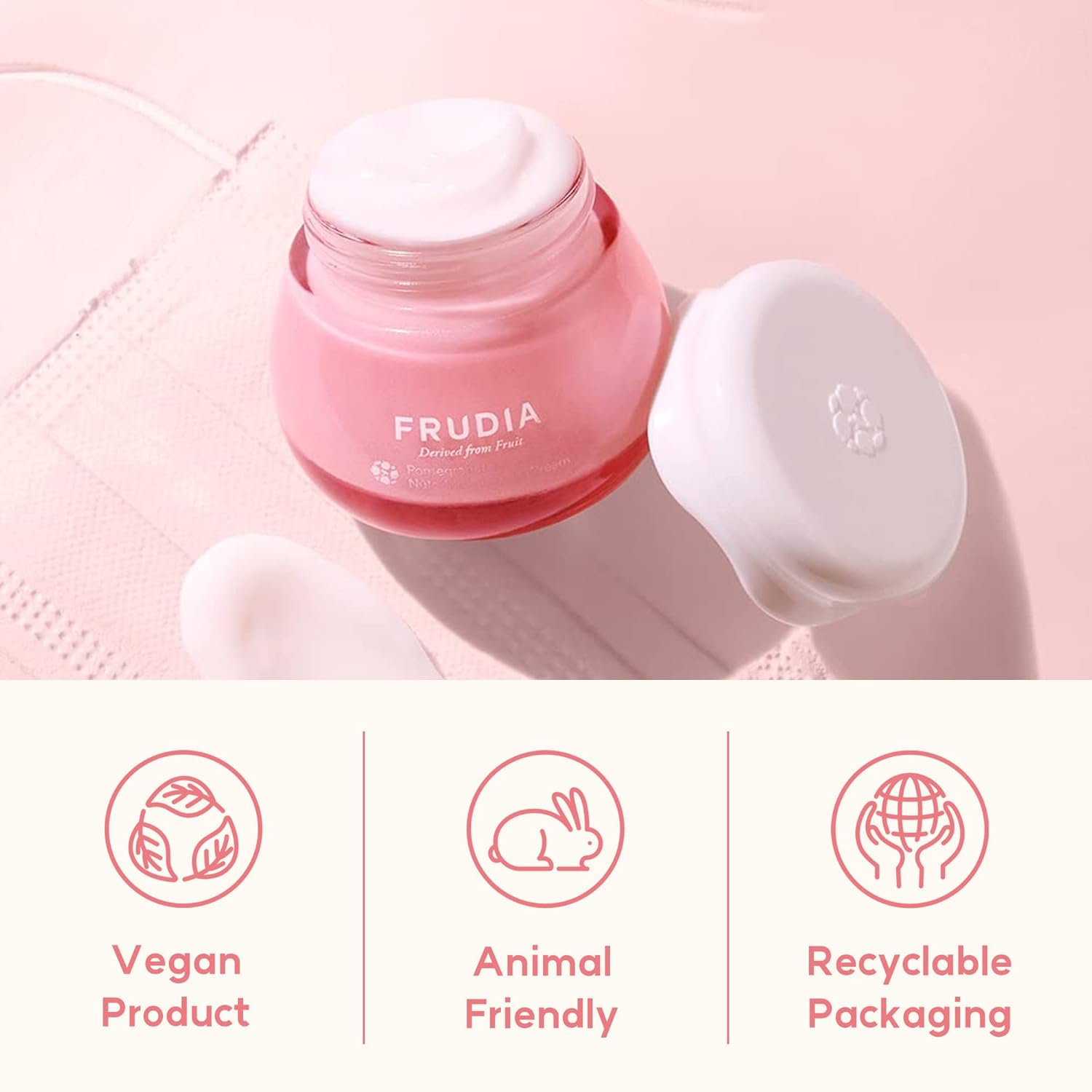 FRUDIA WELCOS Crema facial nutri-hidratante de granada  Hidratante facial para firmeza de la piel y vitalidad, crema hidratante facial coreana para