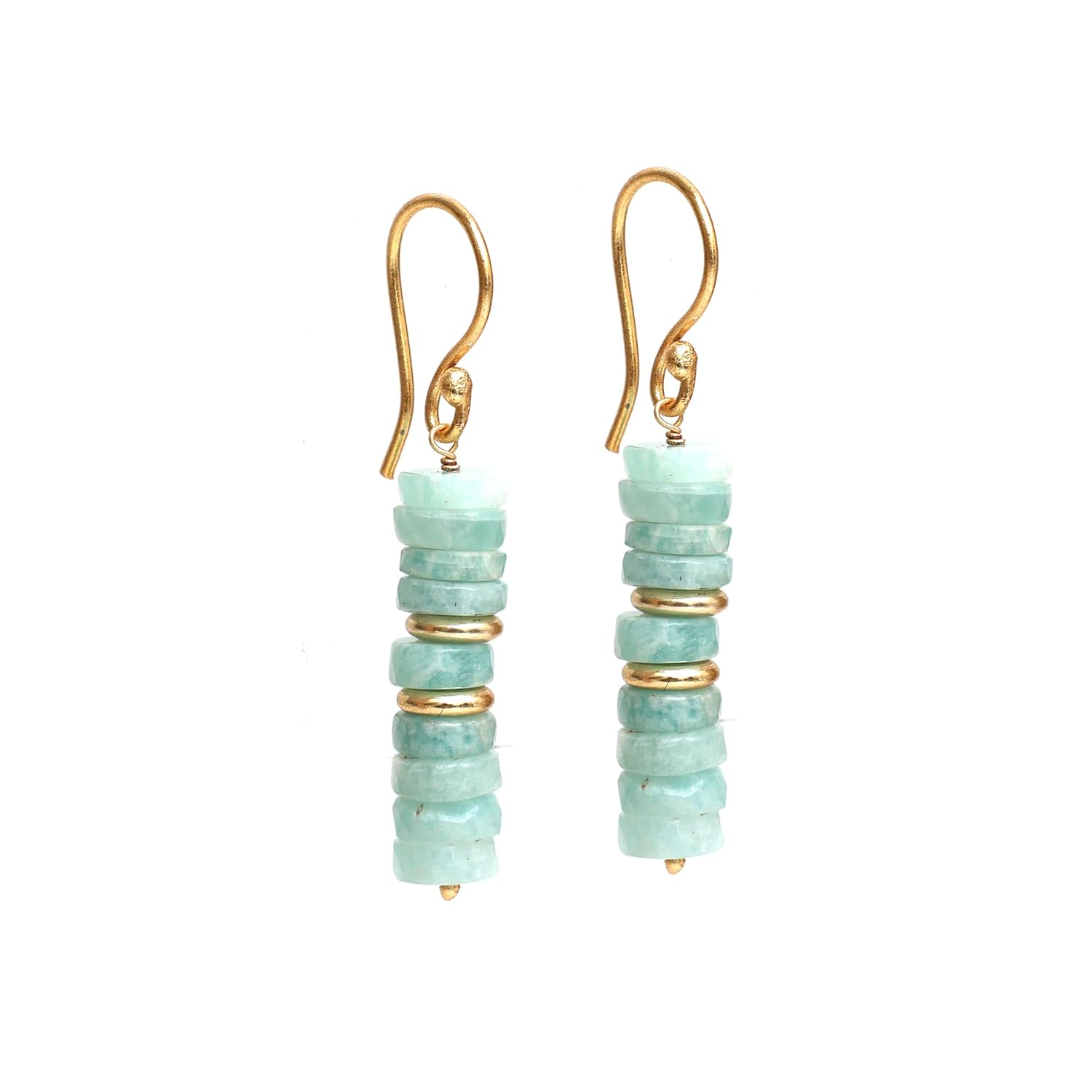 Gempires Natural Tiendaite Heishi Beads With Spacers Earring, Healing Crystals, Gift for Her, Handmade Jewelry (Tiendaite)